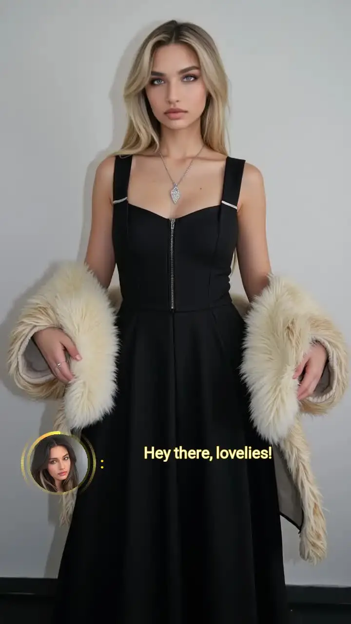 Black Dress and Faux Fur