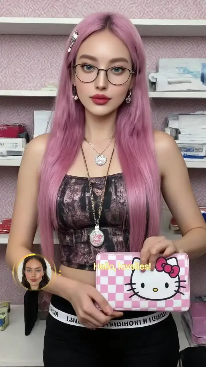 Hello Kitty Clutch & Pink Hair