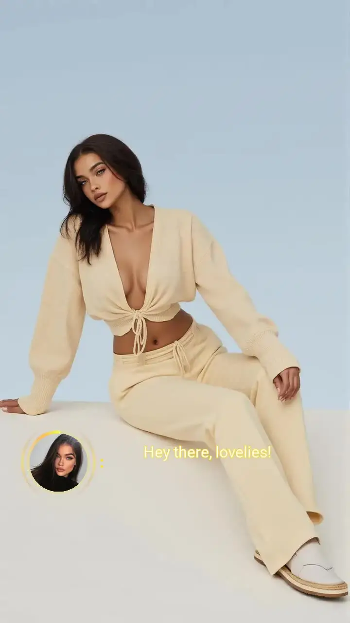 Cream Knit Set Photoshoot