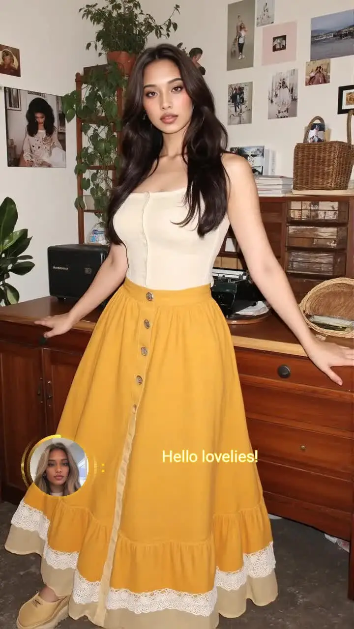 Mustard Yellow Skirt Extravaganza