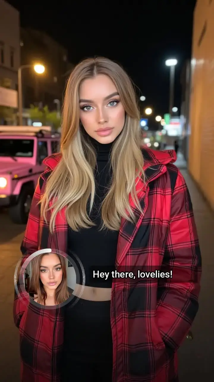 Night out in red plaid